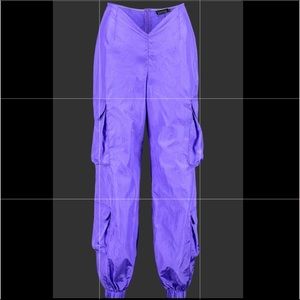 Woven Curved Waist Utility Pants